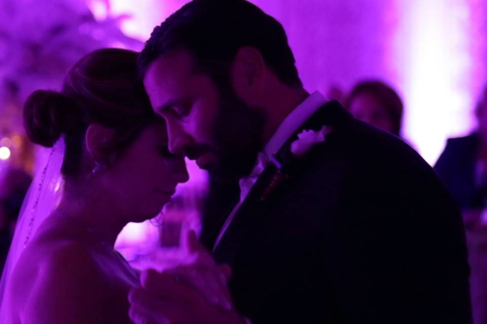 The bride and groom's first dance.