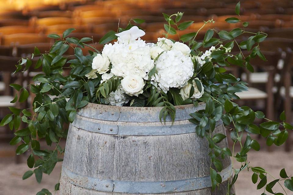 Flower on a barrel