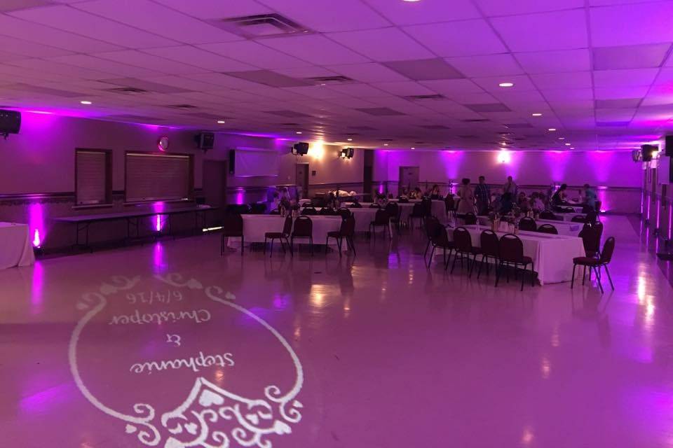 Uplighting and custom monogram