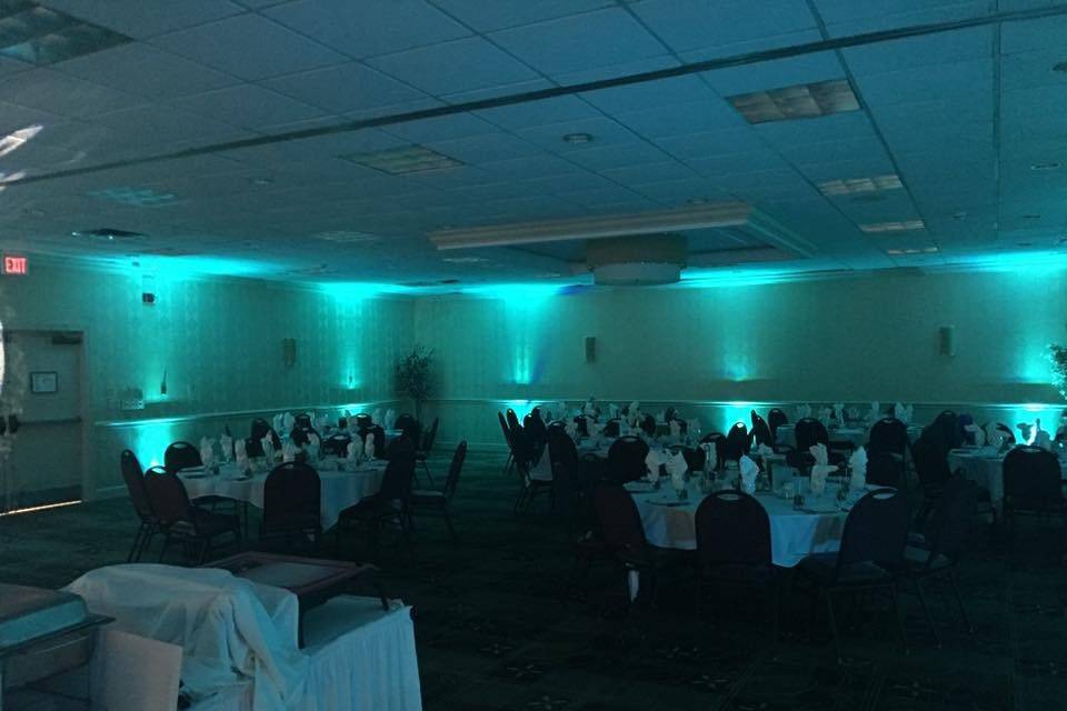 Wedding reception uplighting