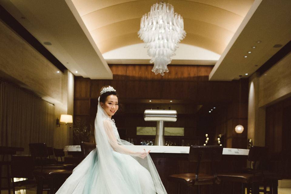 Bride with elegant dress