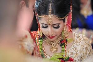 Bride and garlands