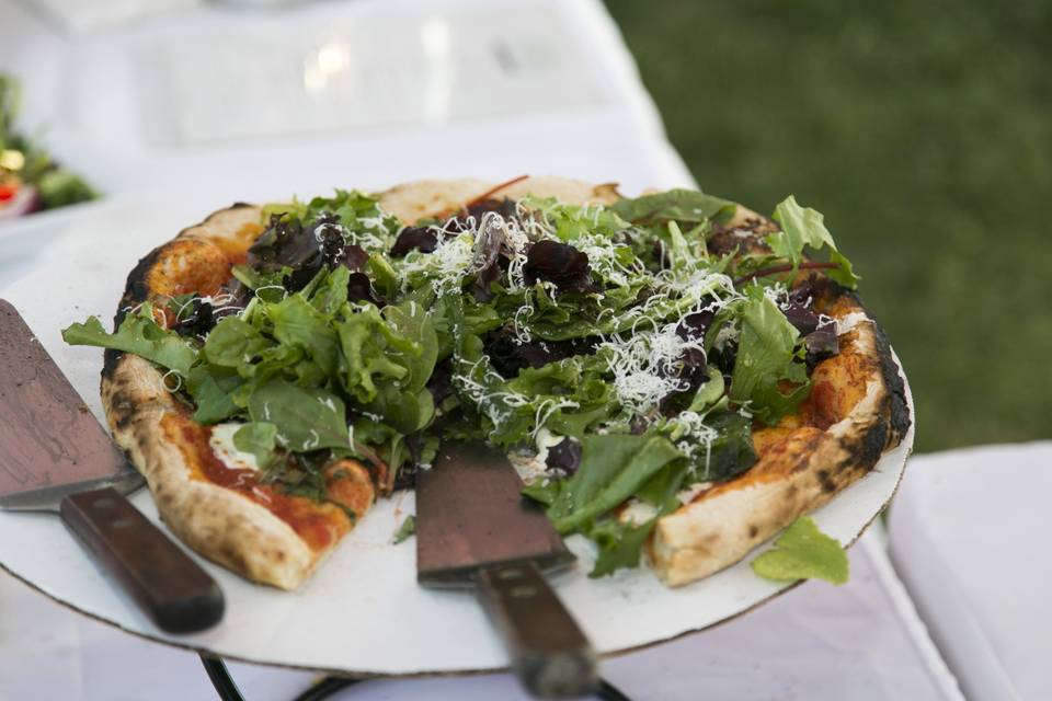 Arugula pizza from Victoria's Wood Fired Pizza