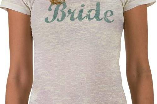 This t-shirt makes a great gift for the engaged couple when paired with the Royalty Groom shirt from Kustom By Kris. It features a royal queen's crown atop deteriorated 