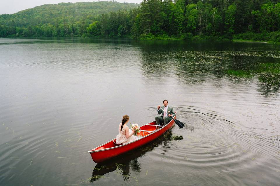 Mid-wedding canoe