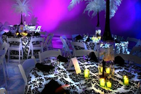 Table setup with centerpiece