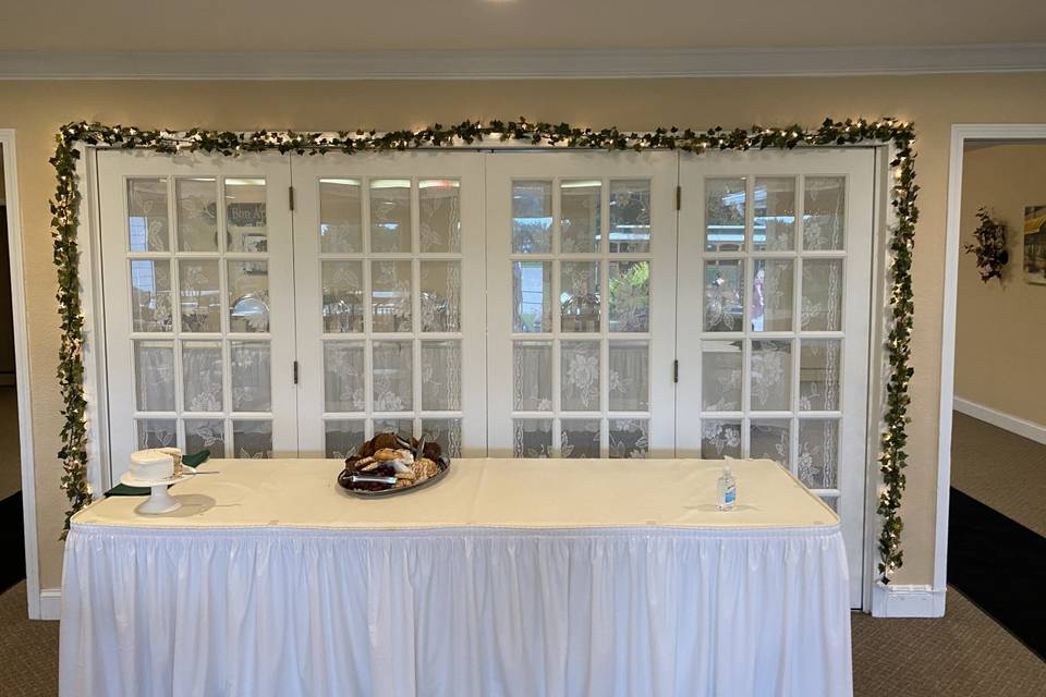 Cake Table and Buffet Room