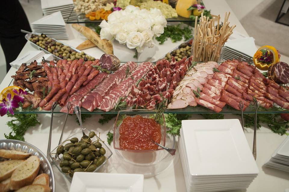 Cured meats display