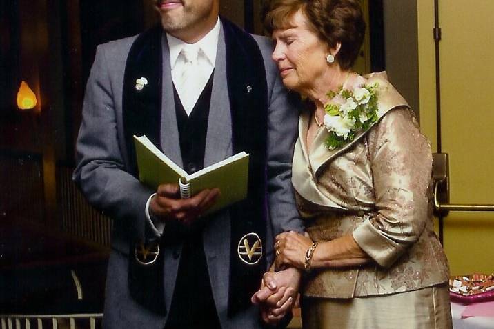 Officiant with the bride's mother