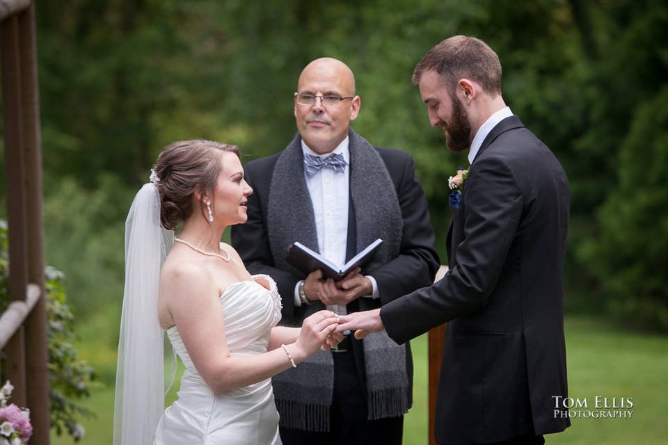 Wedding officiant heading the ceremony