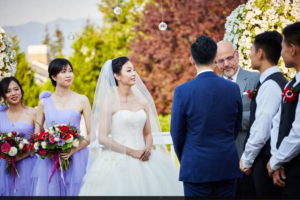 Officiant with the bride's mother