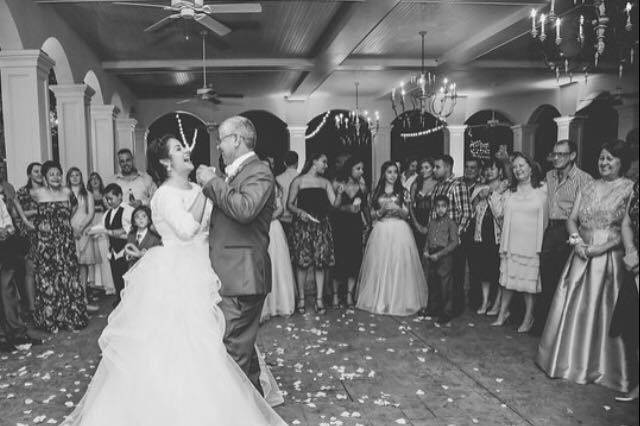 Father and daughter dancing