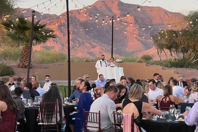 Lower lawn reception outside