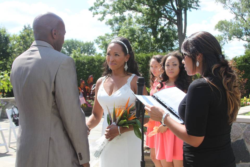 Saying their vows