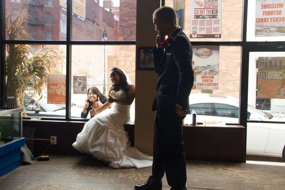 Bride by the window