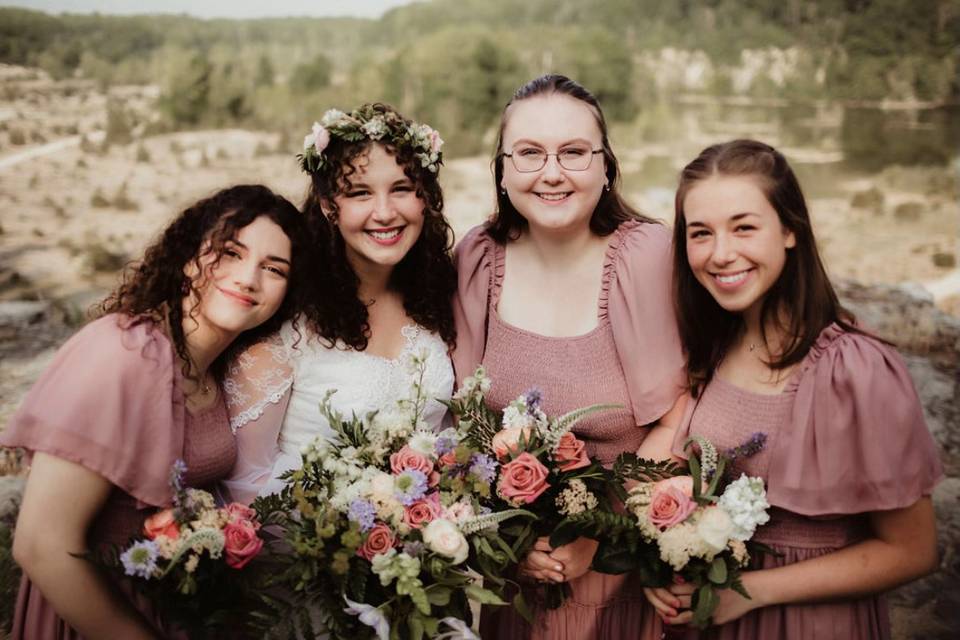 Dusty rose bouquets