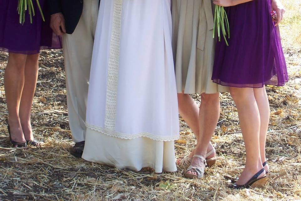 Joanie in her custom wedding gown