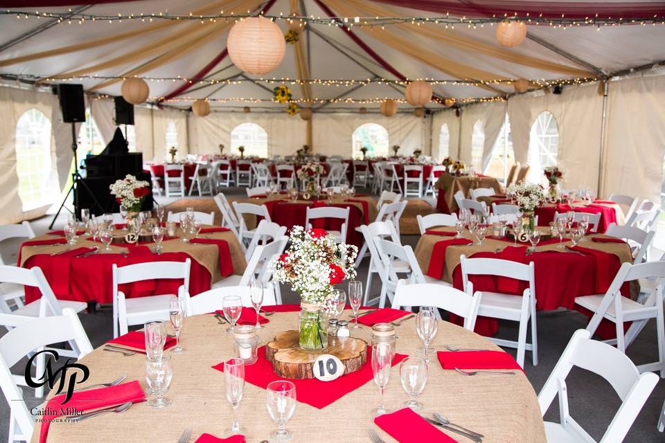 Tent reception set-up