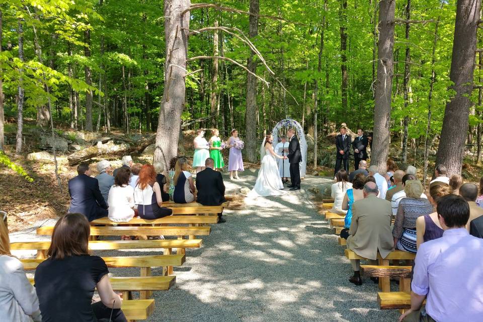 Woods wedding ceremony