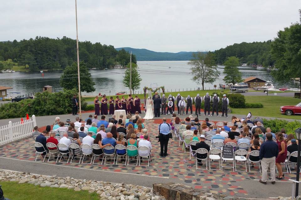 Lake view wedding ceremony