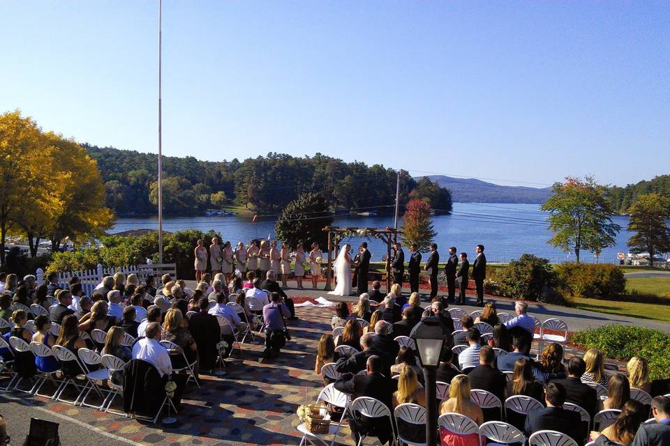 Lake view wedding ceremony