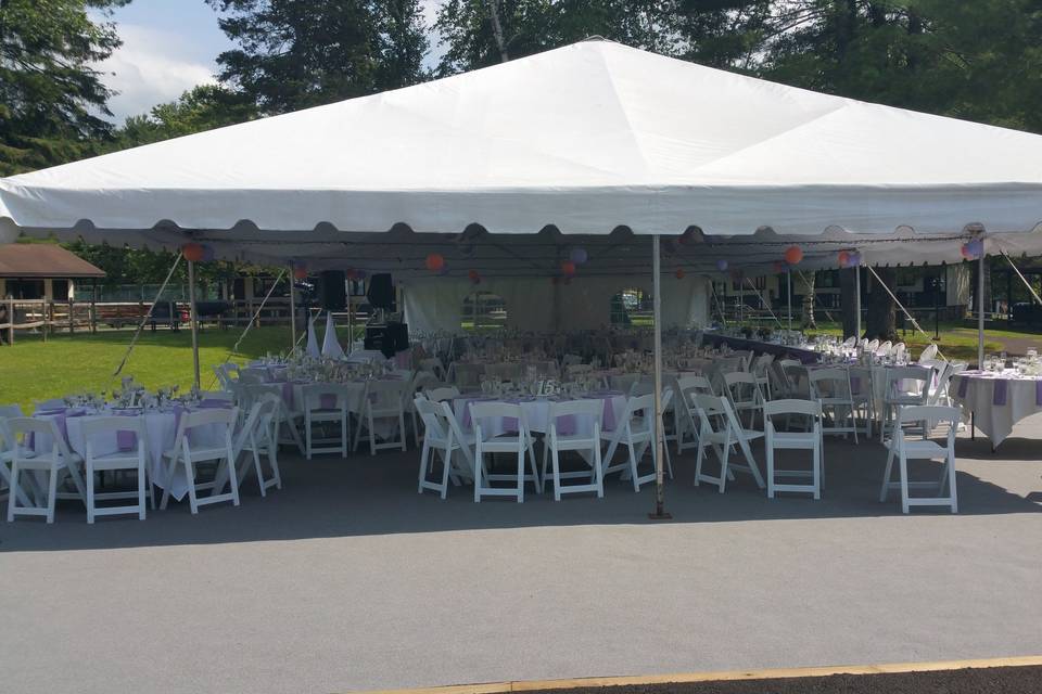 Open Sided Tent Setup