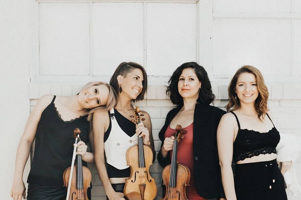 Red Rock String Quartet, post-performance pose