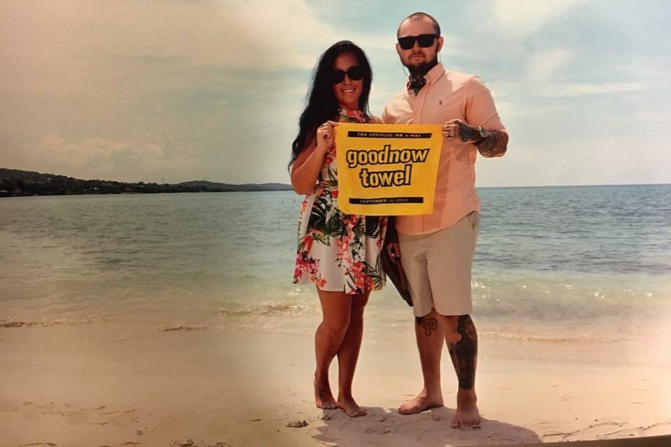 Happy honeymooners at Sandals South Coast