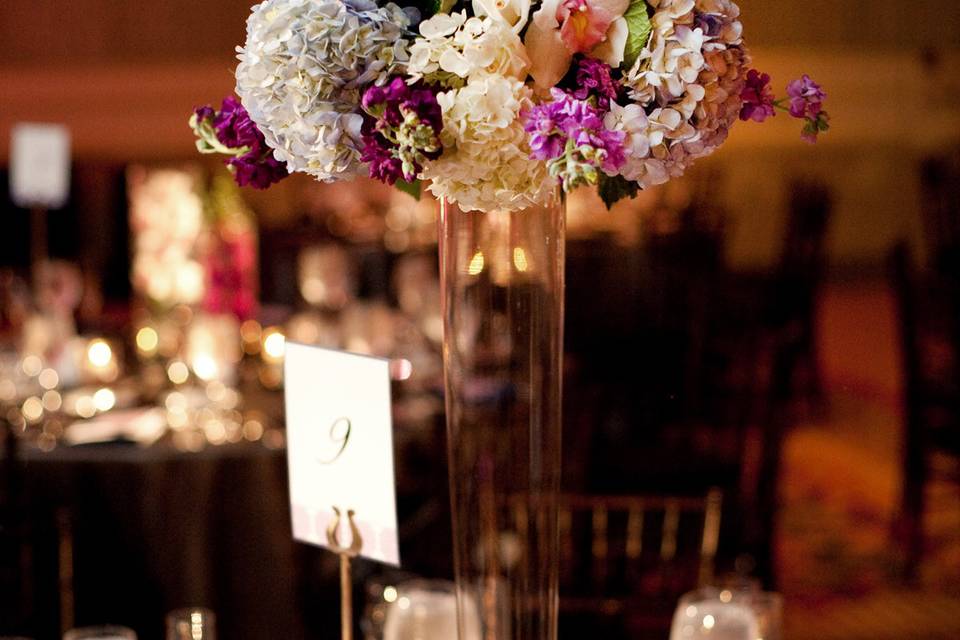 Table set up with centerpiece