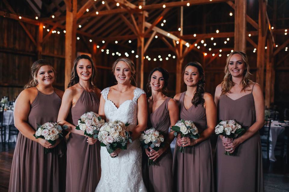 Bridal party in the main barn