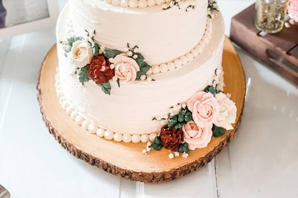 Buttercream Floral Wedding Cak
