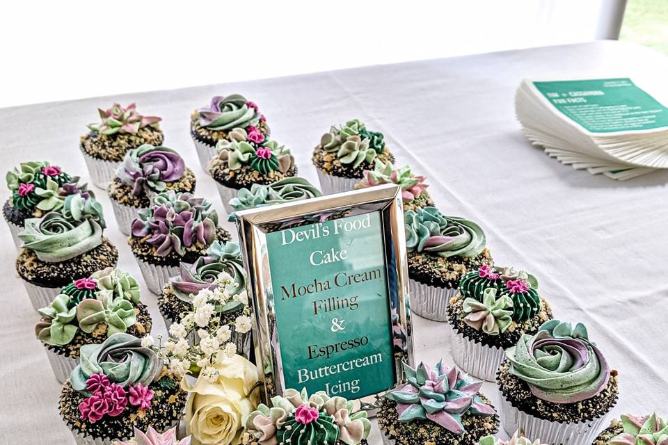 Wedding Succulent Cupcakes