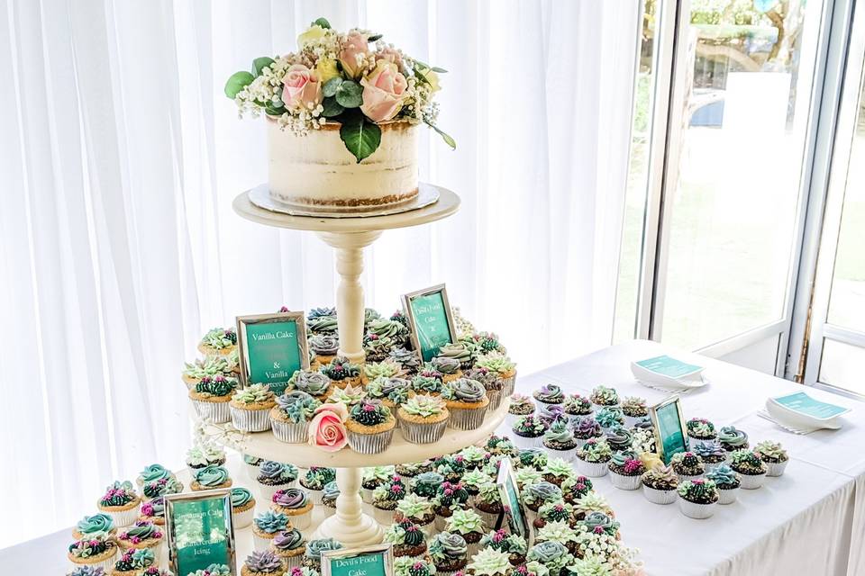 Wedding Succulent Cupcakes