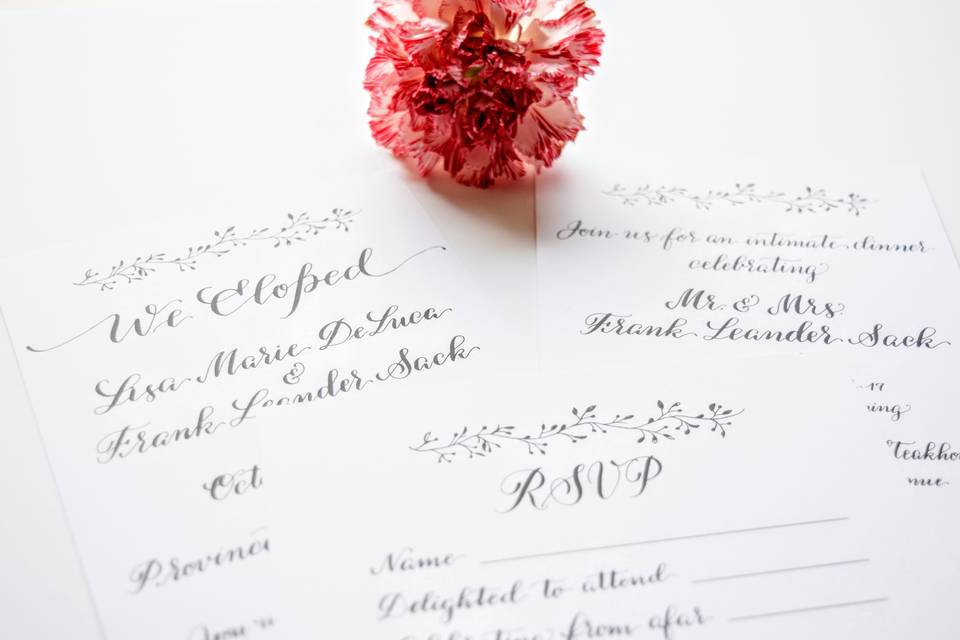 Wedding Invitation Design by Paperloveme Calligraphy.