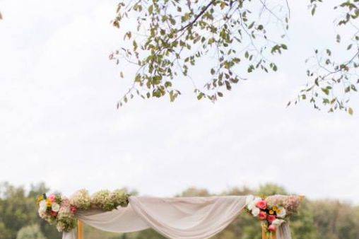Decorated wedding arbor