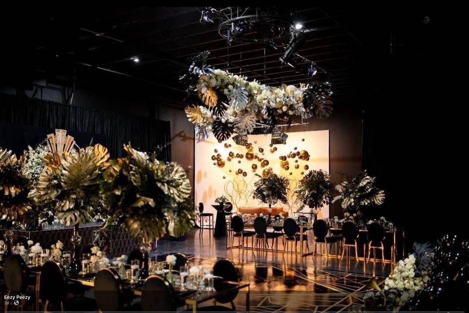 Tablescape and ballroom