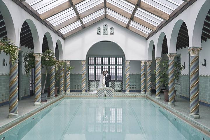 Standing by a pool