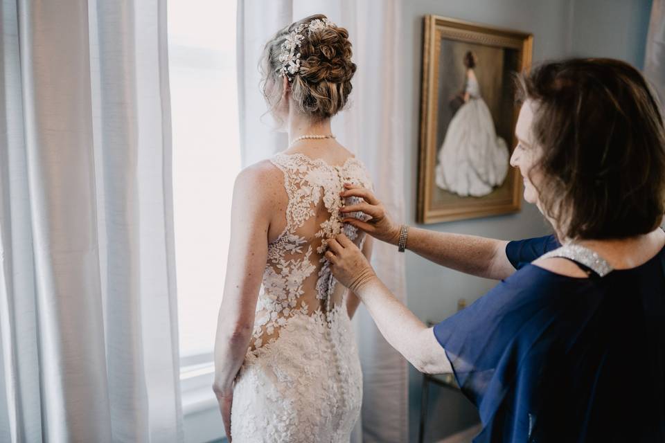 Bride getting ready