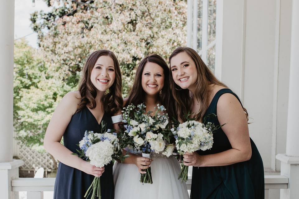 Bride on porch