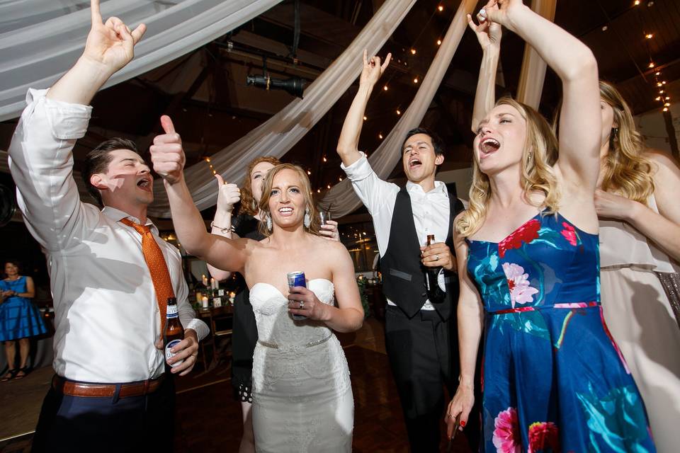 Newlyweds dancing