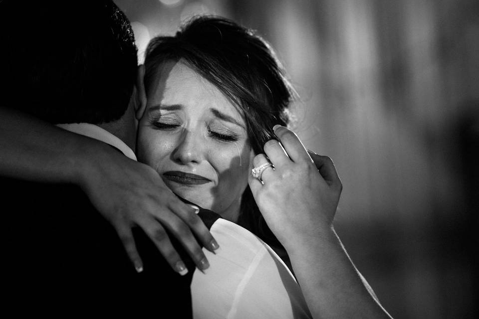 Bride cries with dad - Arkansas Wedding Collection