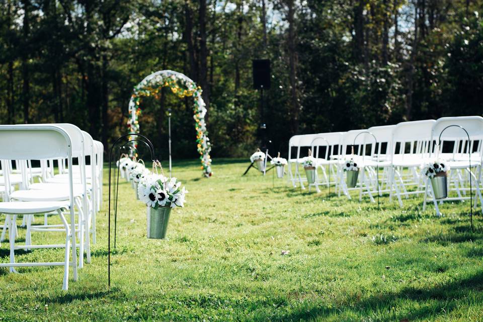 Outdoor wedding ceremony area