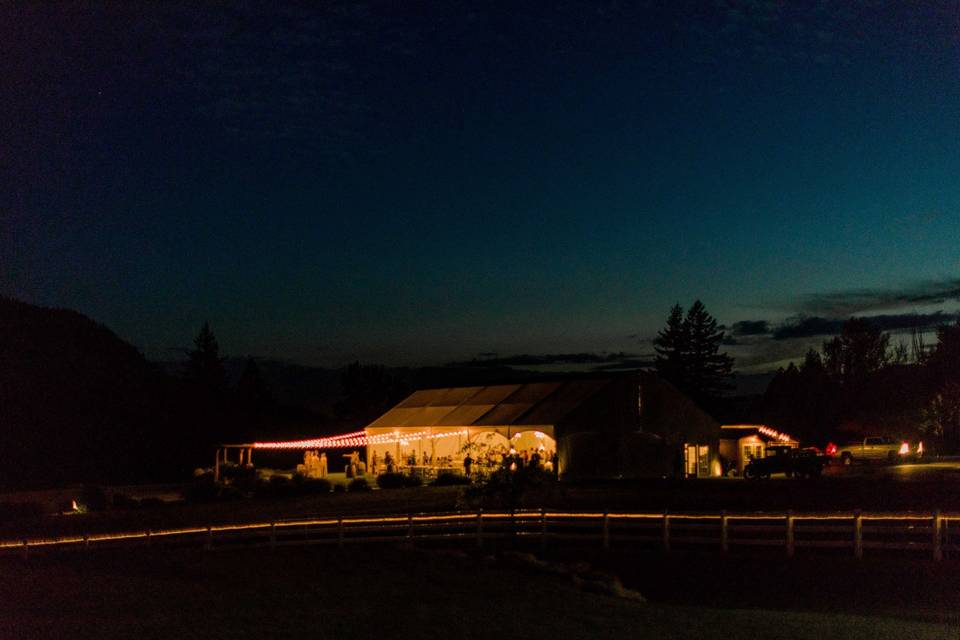 Evening reception tent