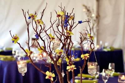 Table setup with centerpiece