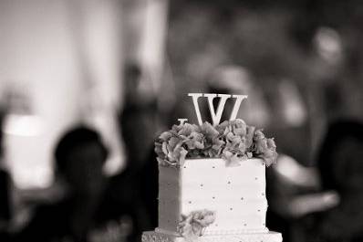 Multiple layered wedding cake