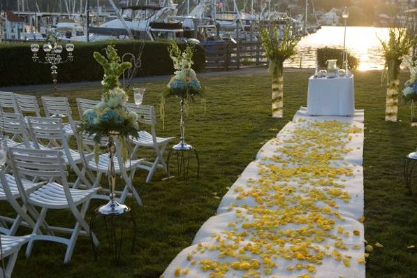 Outdoor wedding setup