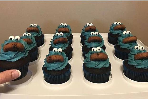 Cookie Monster cupcakes