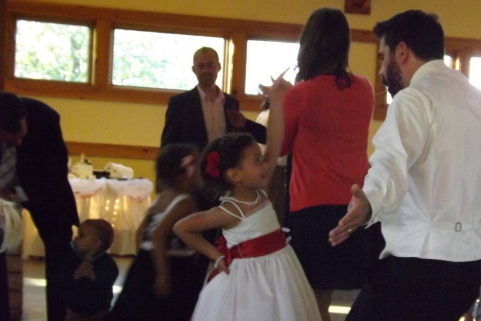 Dancing with the little girl