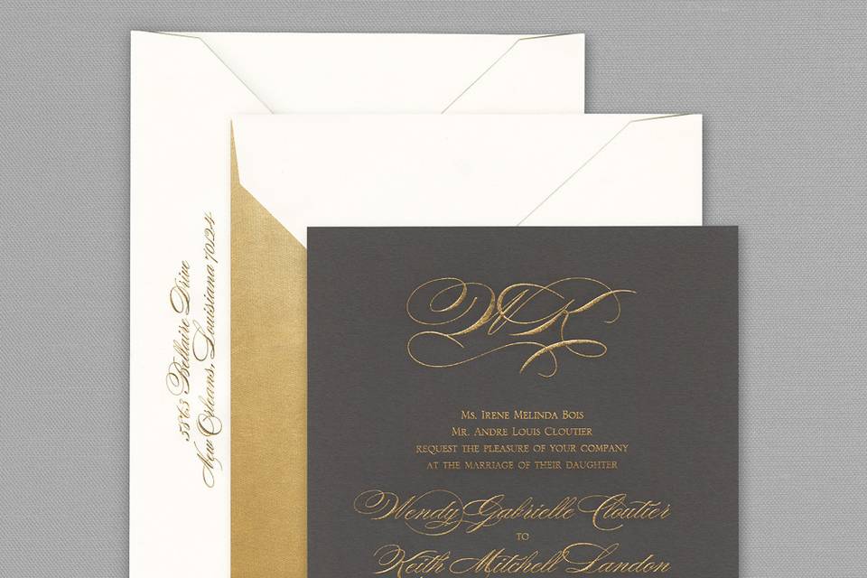 Luxurious gold lettering