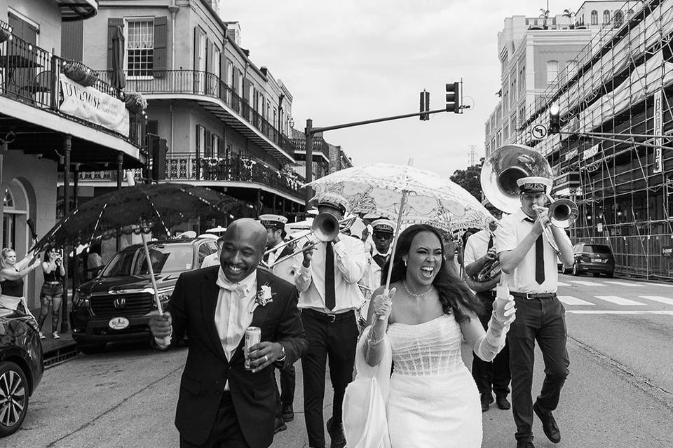 Second line wedding photo